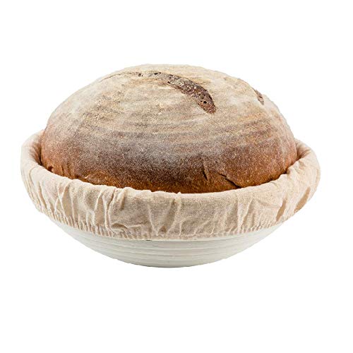 SUGUS HOUSE banneton-proofing-basket-10inch shows natural rattan for even dough proofing.