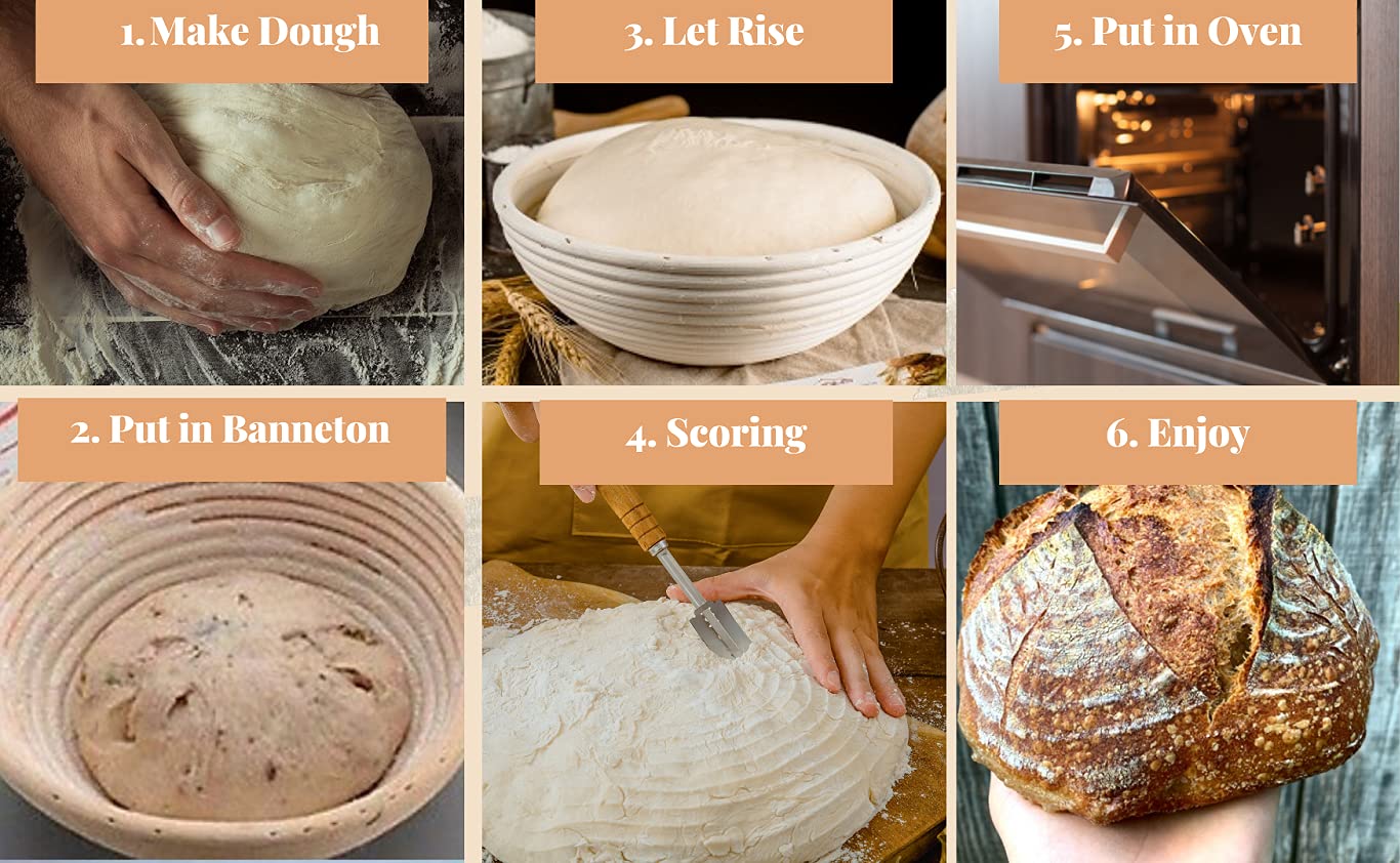 SUGUS HOUSE round-banneton-rattan-proofer-10inch supports uniform rise and clean lines.