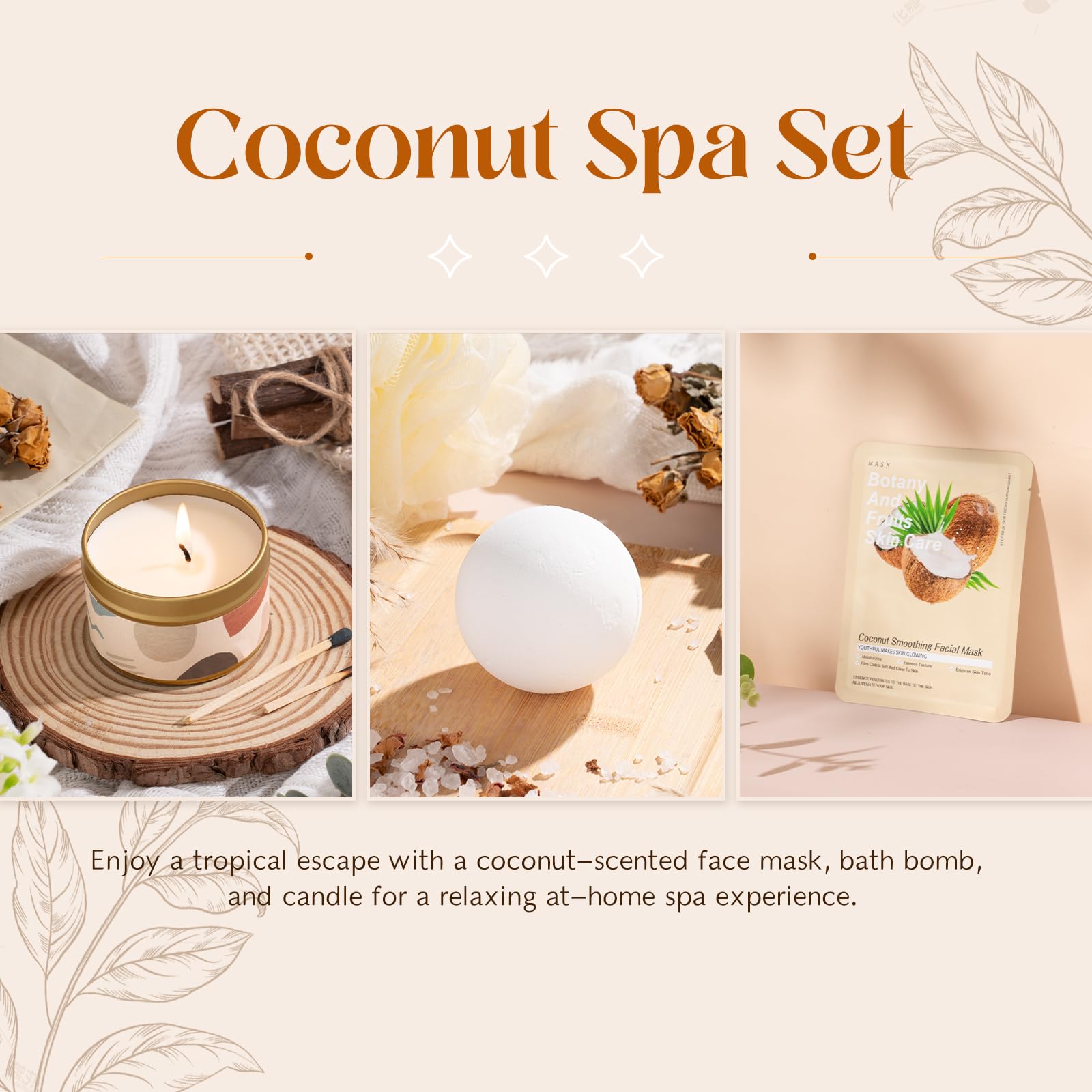Suhctuptx coconut bath bomb adds a spa-like relaxation experience