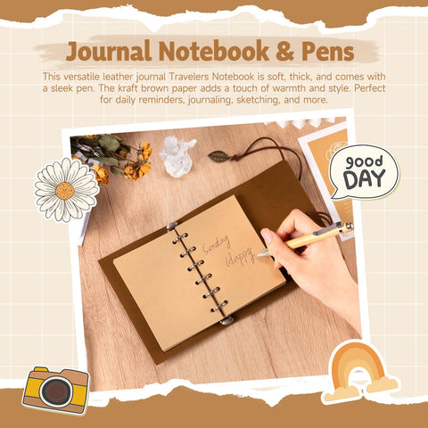 Suhctuptx gift basket leather journal: durable notes on the go.