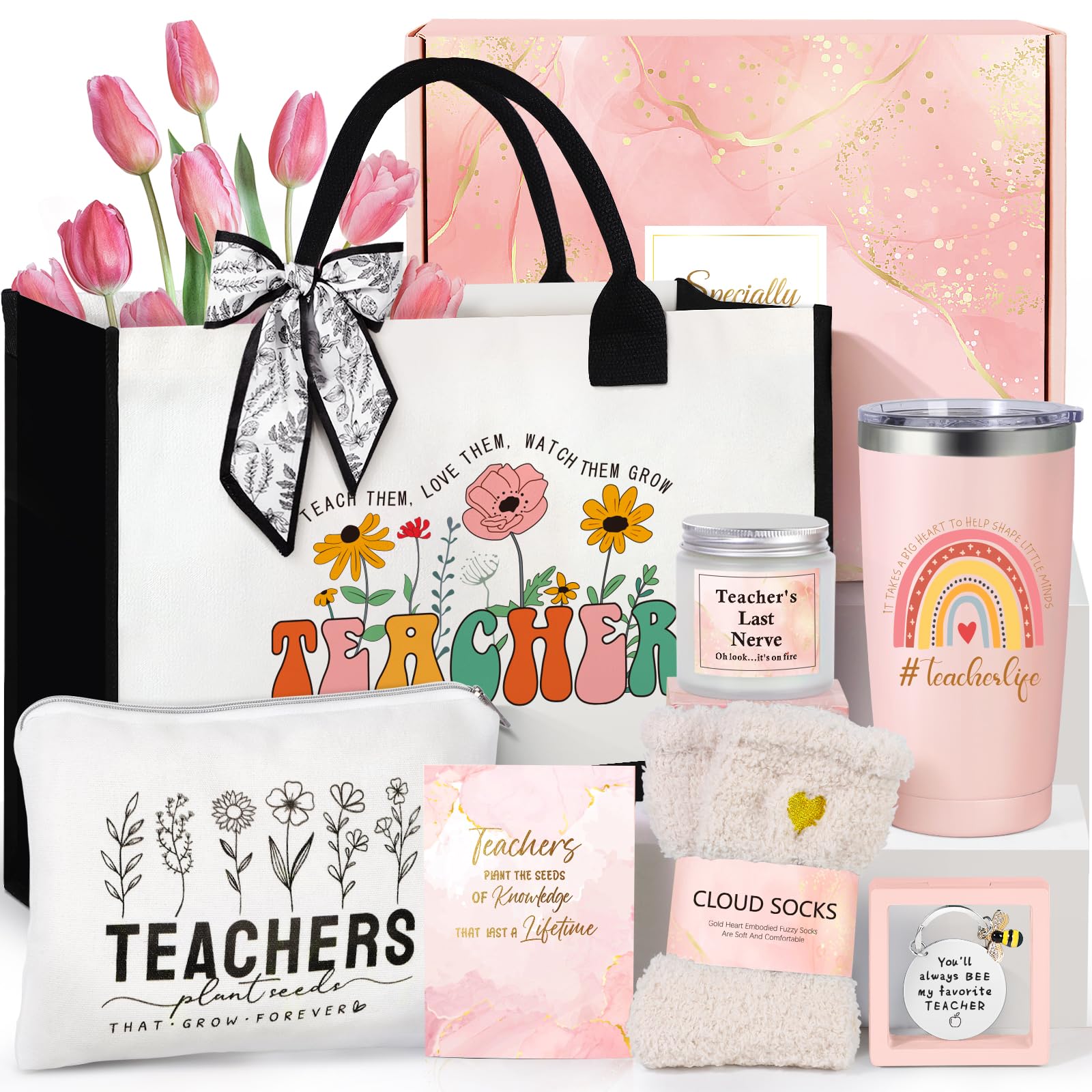 Suhctuptx teacher tote bag, durable canvas for daily use and organization.
