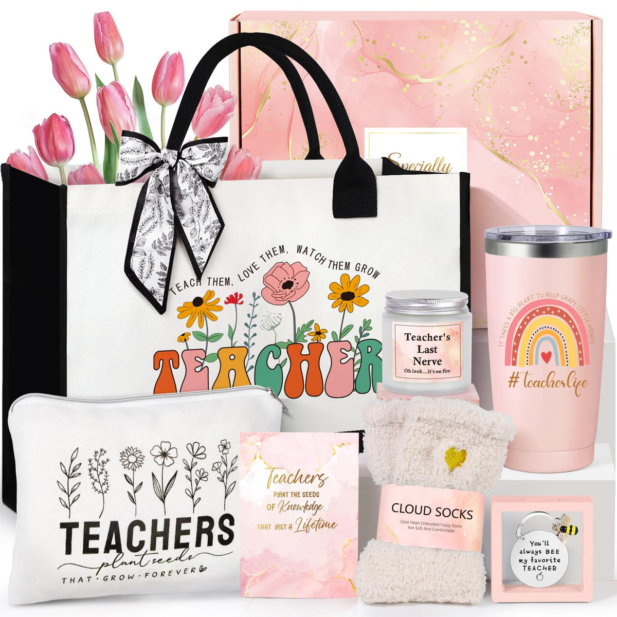 Suhctuptx teacher tote bag, durable canvas for daily use and organization.