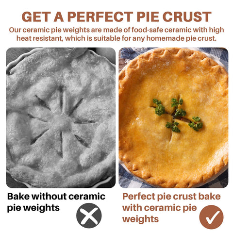 Natural stoneware Sukh pie weights are reusable and durable.