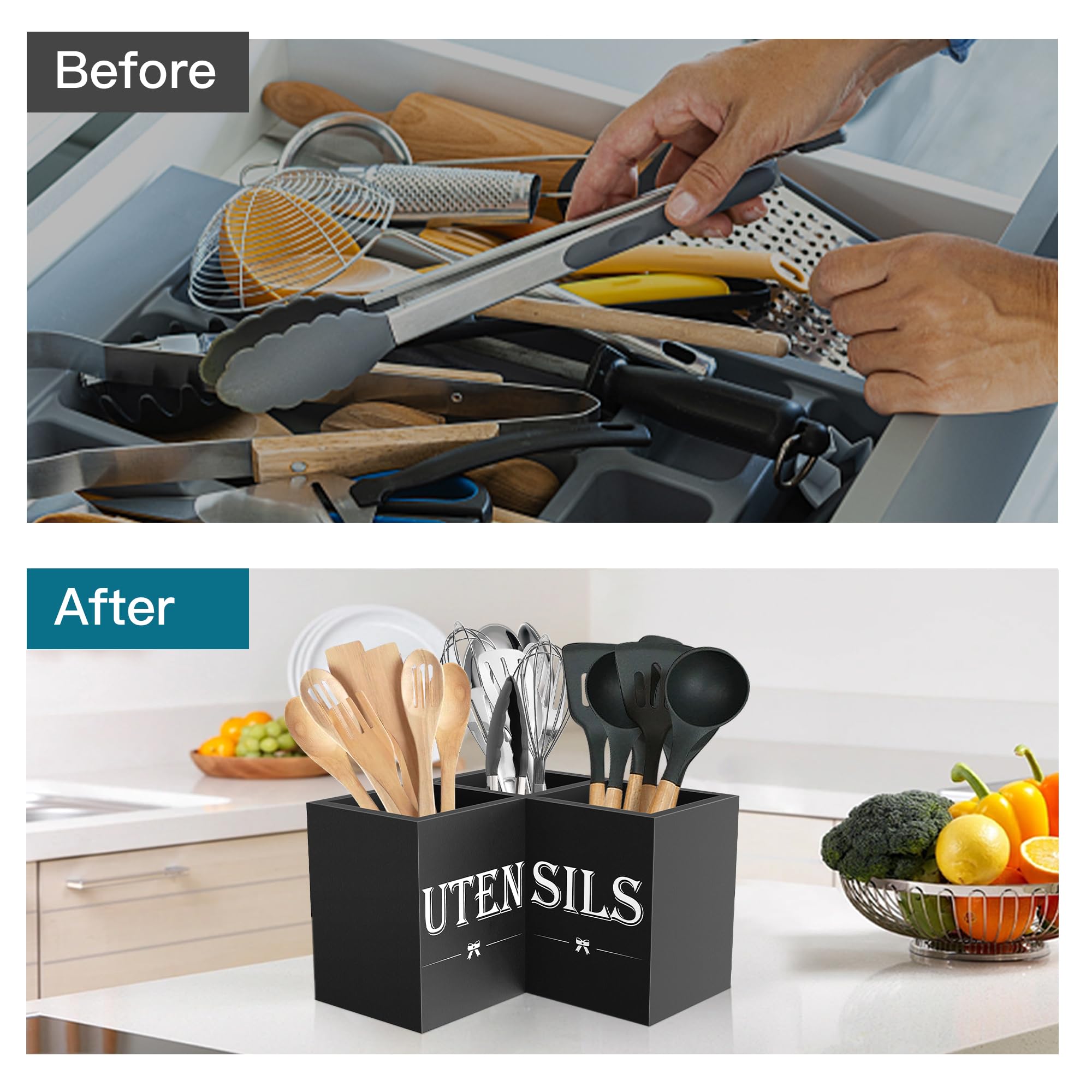 Suli utensil holder keeps spatulas and spoons organized.