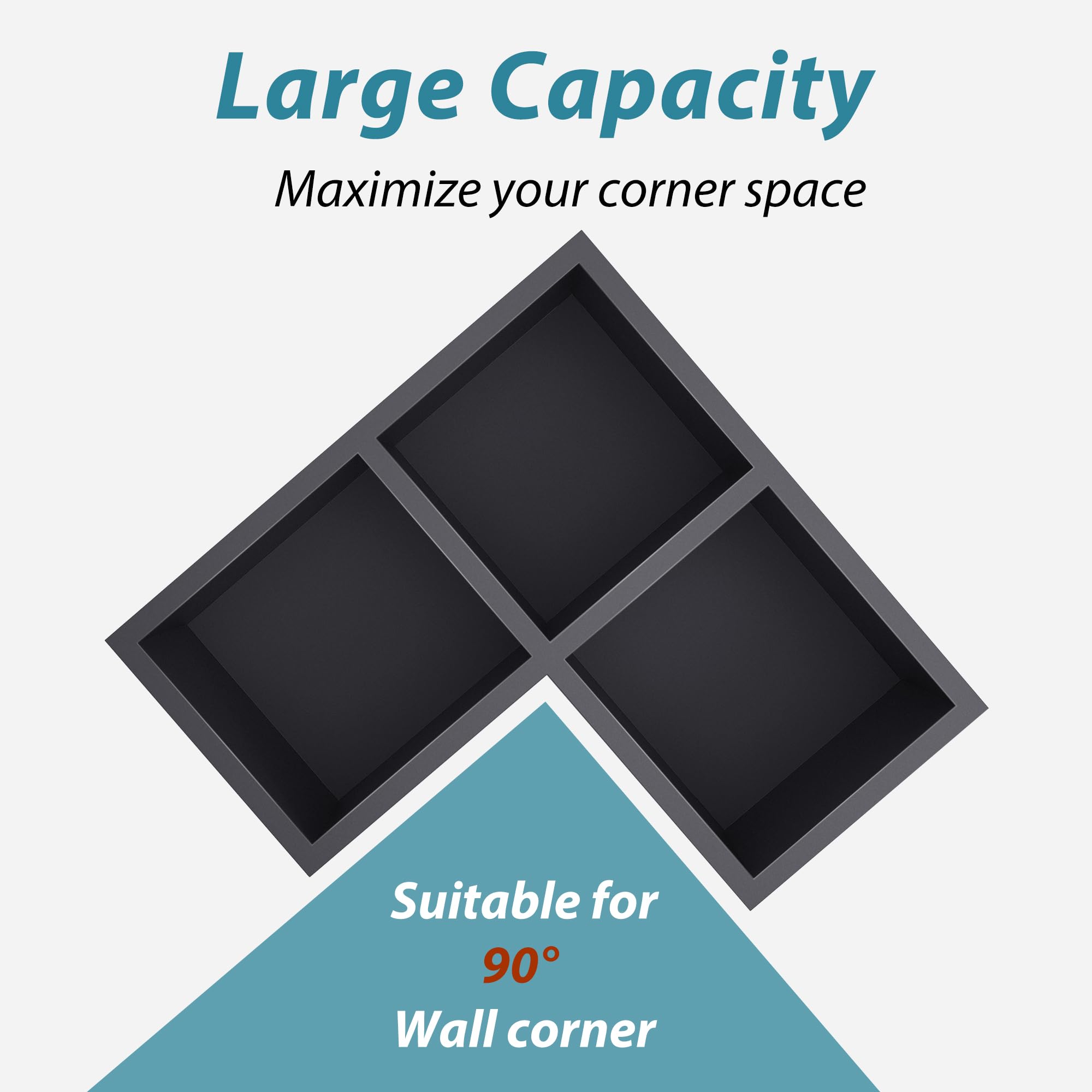 Suli triangle corner design fits walls and saves space.