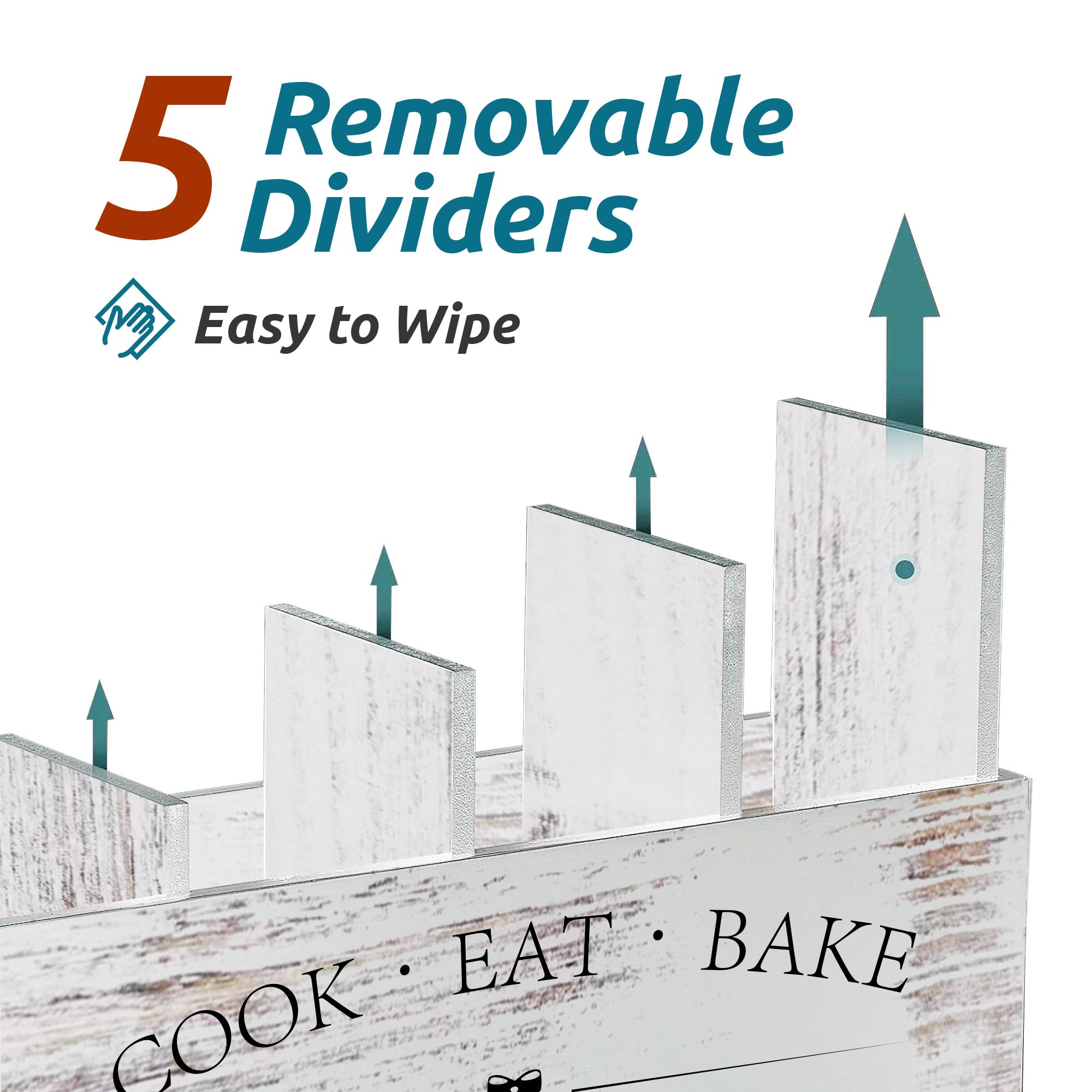 Suli removable divider allows easy cleaning and flexible storage.