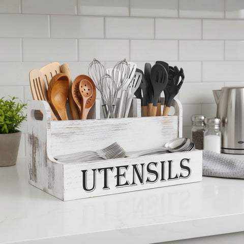 Suli spatula, knife, and fork organizer offers versatile kitchen arrangement.