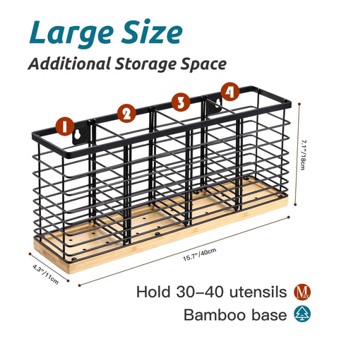 Suli matte black metal wire with wooden base adds farmhouse style.