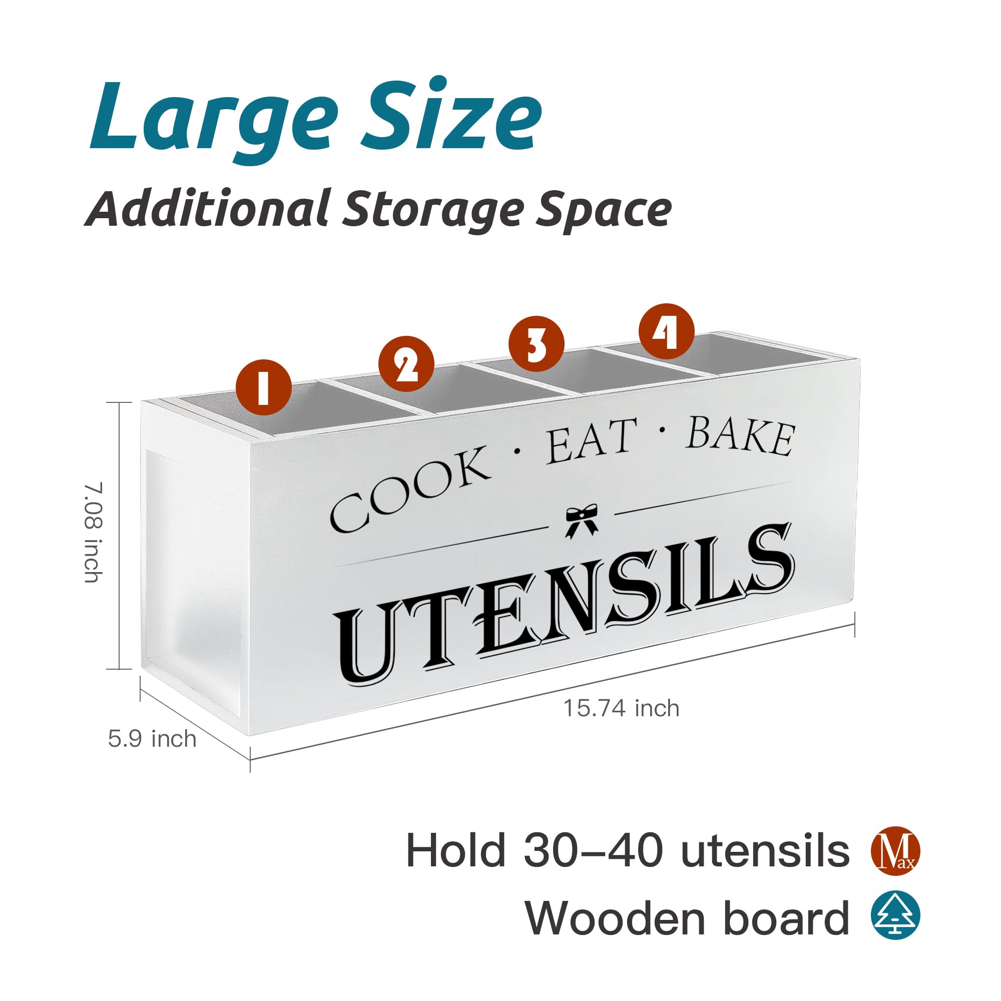 Suli wooden utensil organizer on a clean countertop.