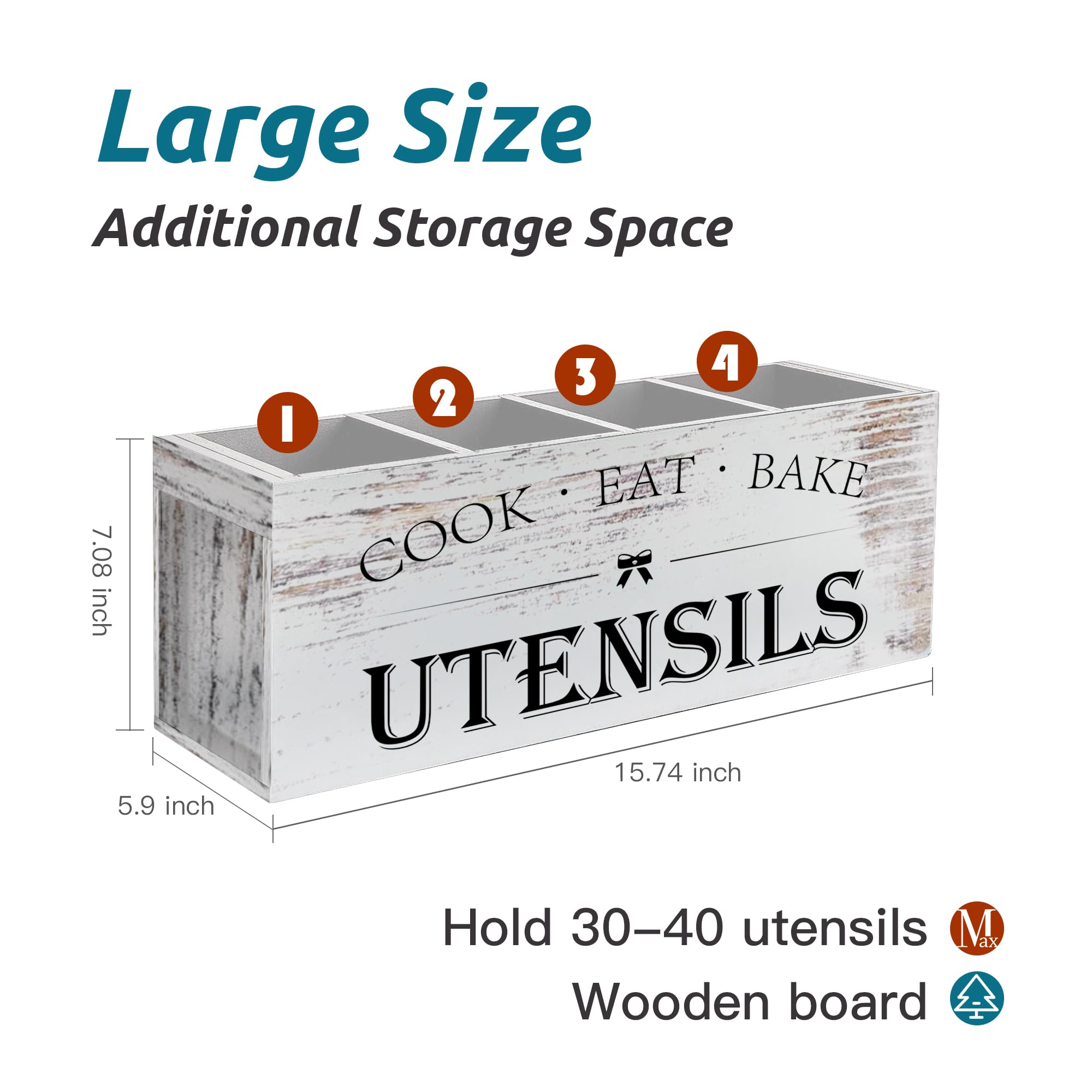 Suli wooden utensil organizer on counter maximizing space and order.