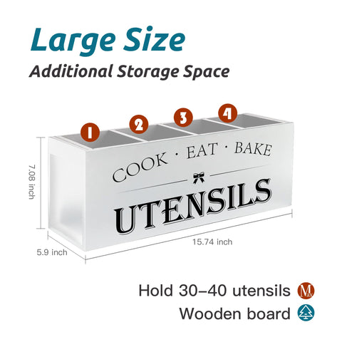 Suli wooden utensil organizer on a clean countertop.