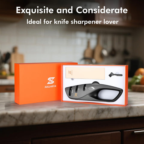 Sullarya knife sharpener at 24-degree angle balances edge durability for outdoor knives.