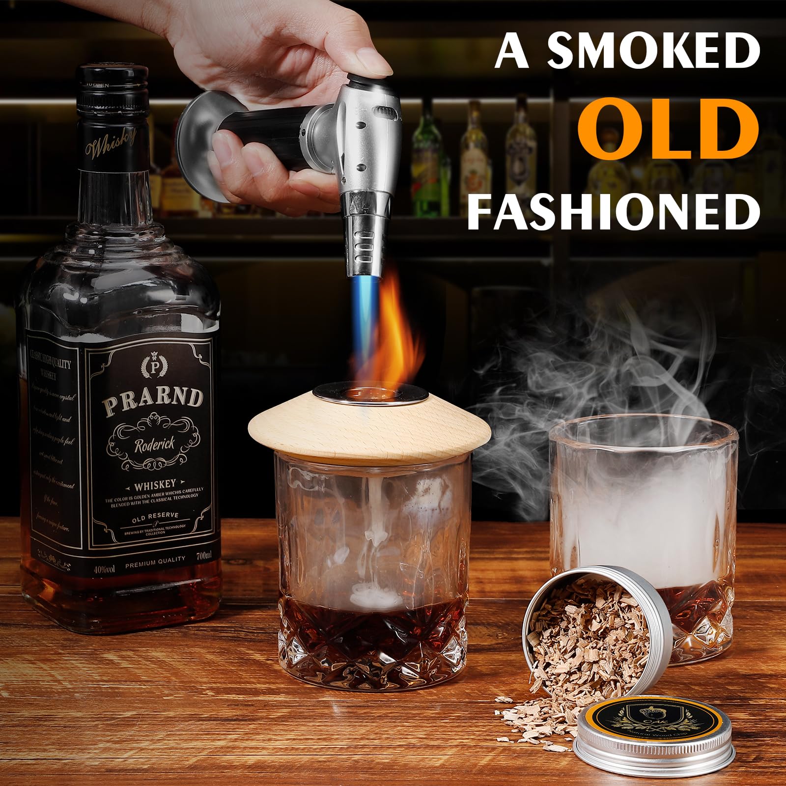 Sumapner Quebec oak smoker adds natural wood warmth.