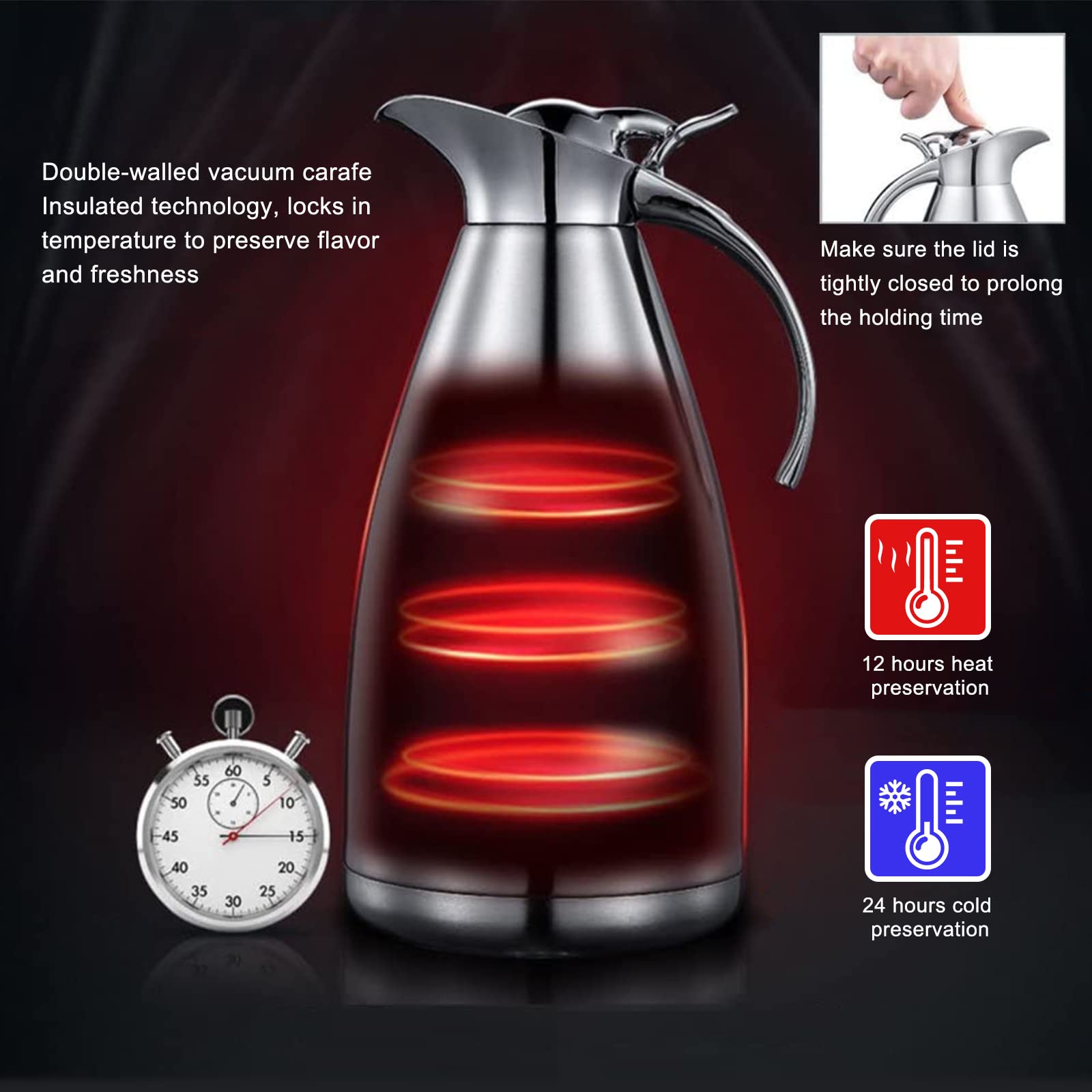 Sumerflos carafe press button pour for smooth serving