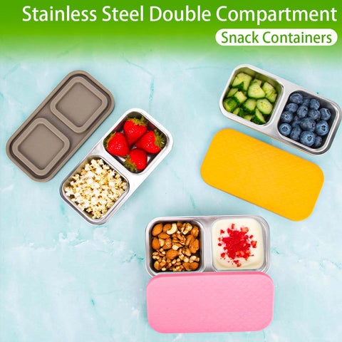 SUMERX dishwasher-safe stainless steel snack box cleans quickly after meals.