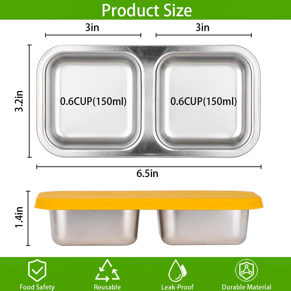 SUMERX double-compartment leakproof lid keeps snacks separate during travel.