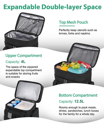 Sumestar Tactical Lunch Box extendable top layer adds extra height.
