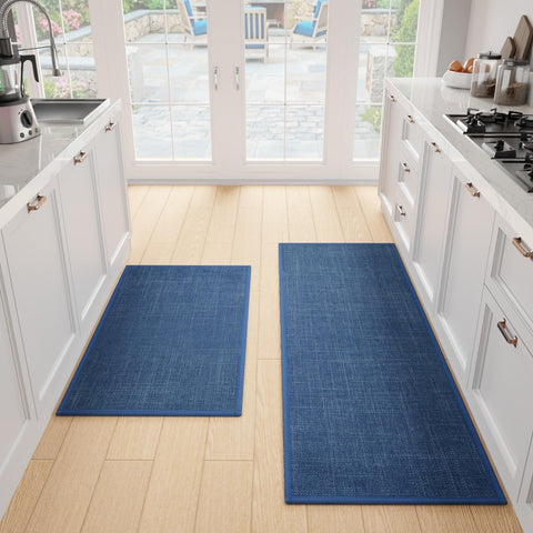 SUMLANS 2-piece kitchen mat with non-slip back for steady standing.