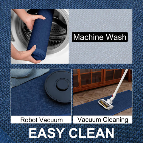 SUMLANS dark-blue kitchen mat adds style to your workspace.