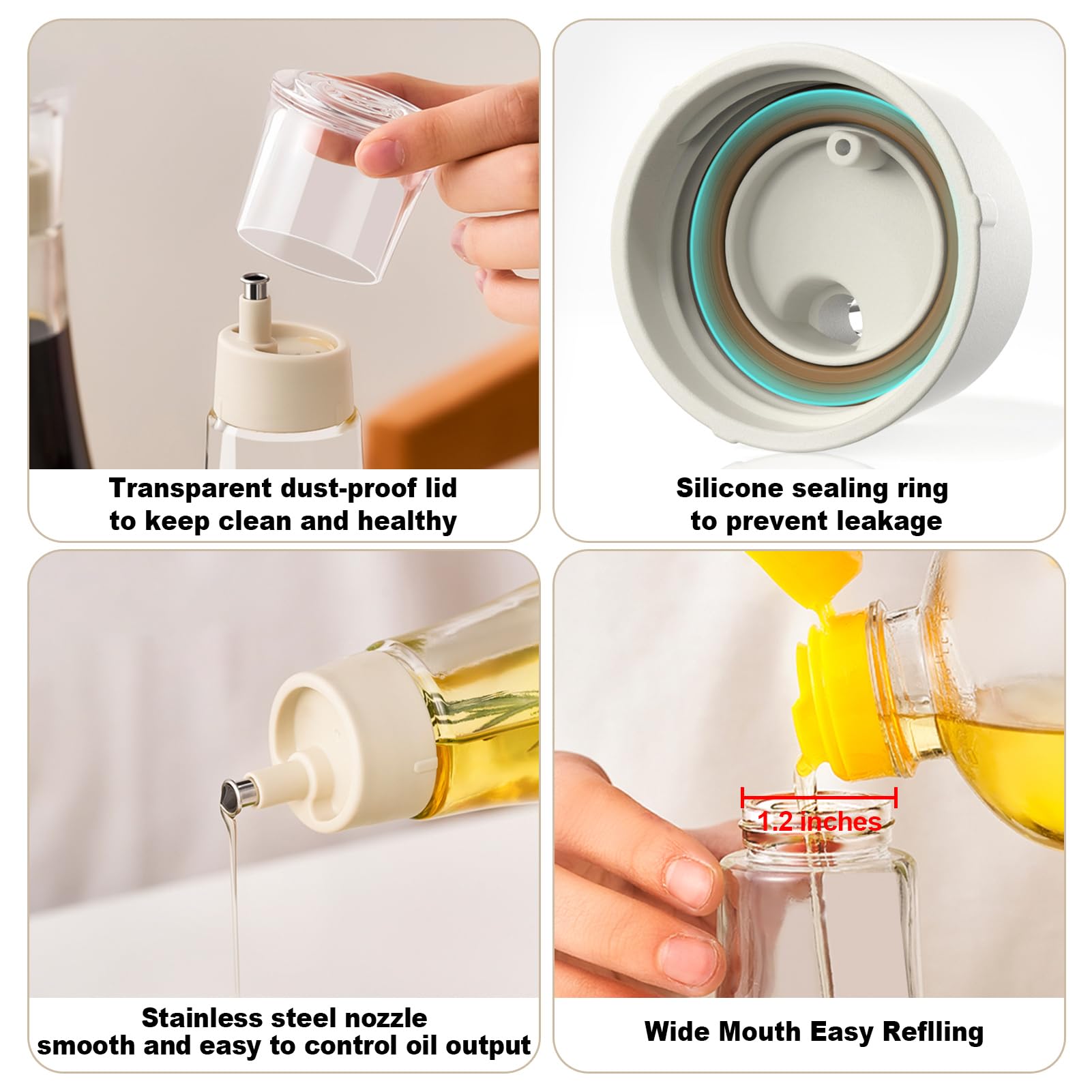 Summark Diamond bottle set for olive oil and vinegar use at table
