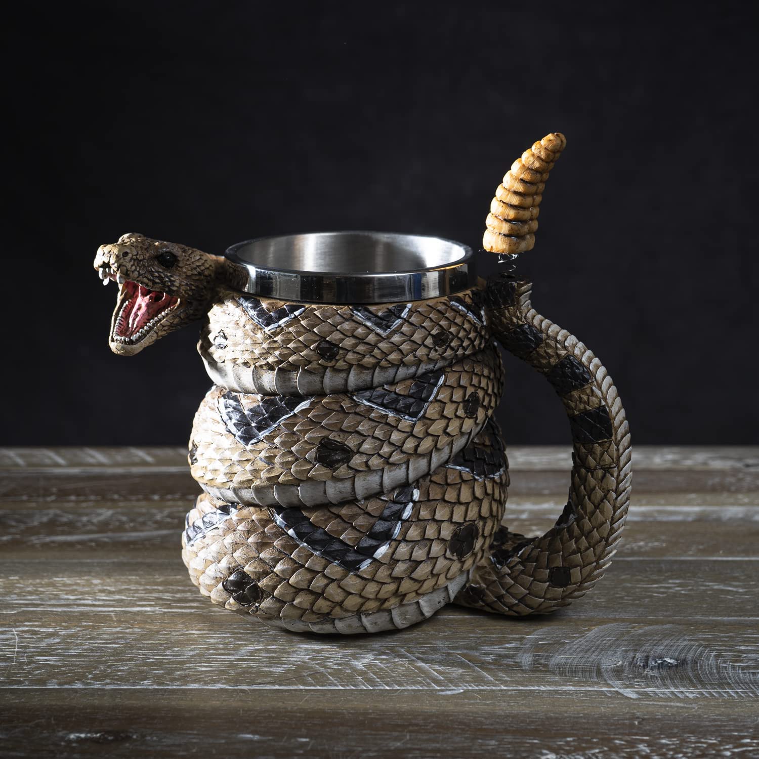 SUMMIT COLLECTION rattlesnake mug shown with beer or hot drinks