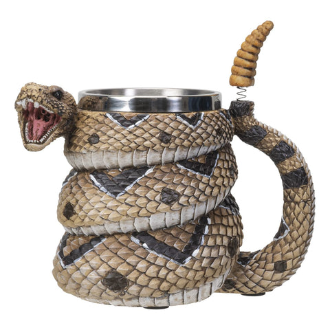 SUMMIT COLLECTION rattlesnake mug close-up with removable steel insert for easy cleaning