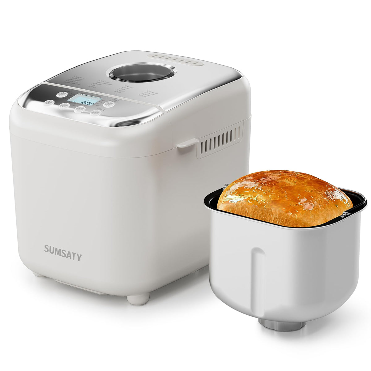 SUMSATY bread machine front view on kitchen counter for easy home baking