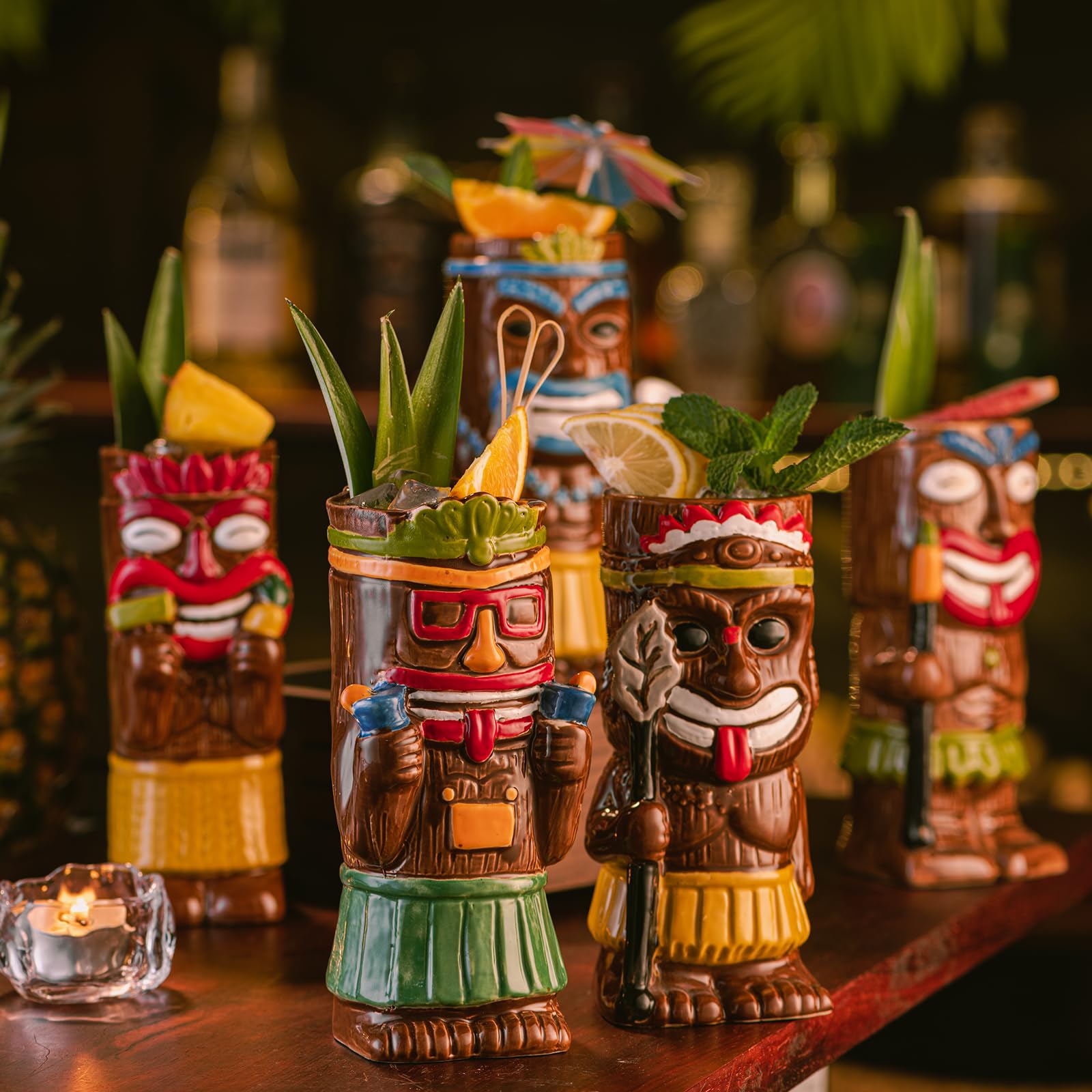 SUN GKOTTA tiki mug side view shows glossy finish.