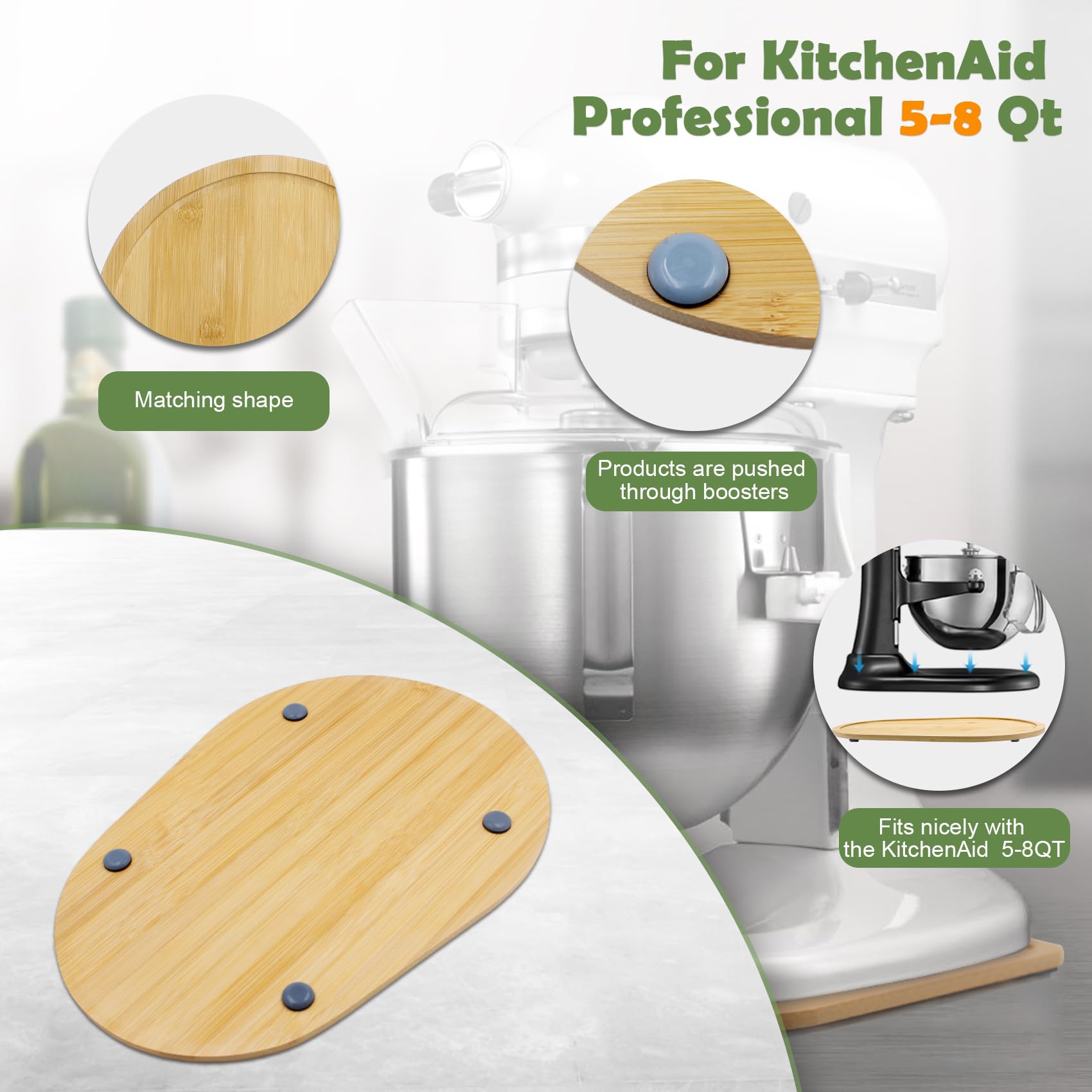 Natural bamboo finish adds warmth while protecting finishes.
