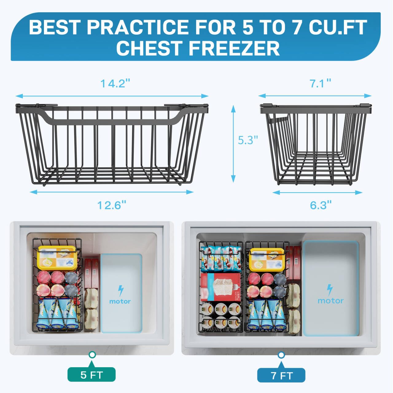 Sunally eight-pack freezer bins neatly organized for quick visibility