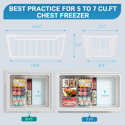 Sunally stackable chest freezer bins maximize vertical space for better organization.