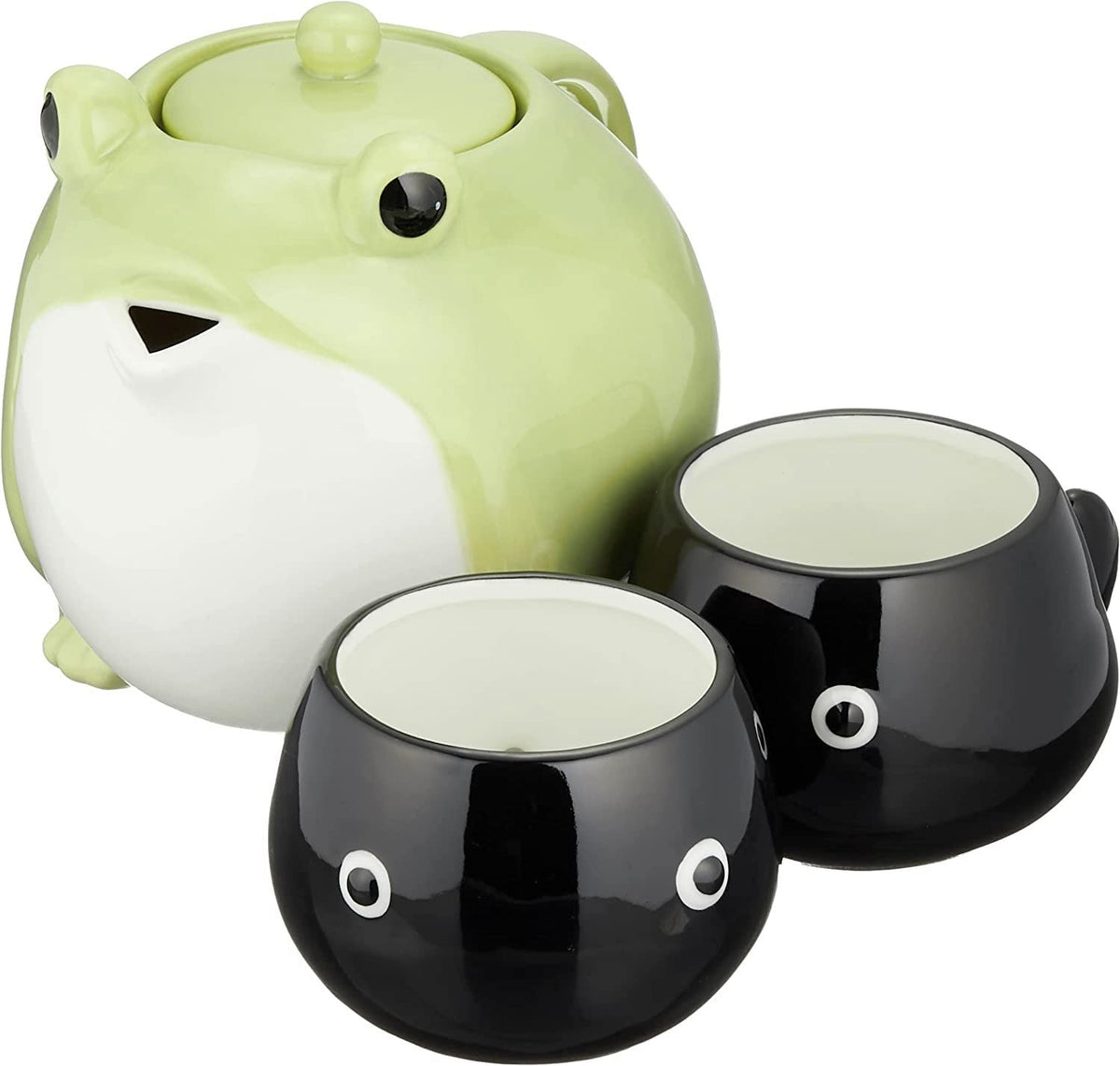 Sunart teapot frog-parent seen in porcelain glaze for elegant tea moments