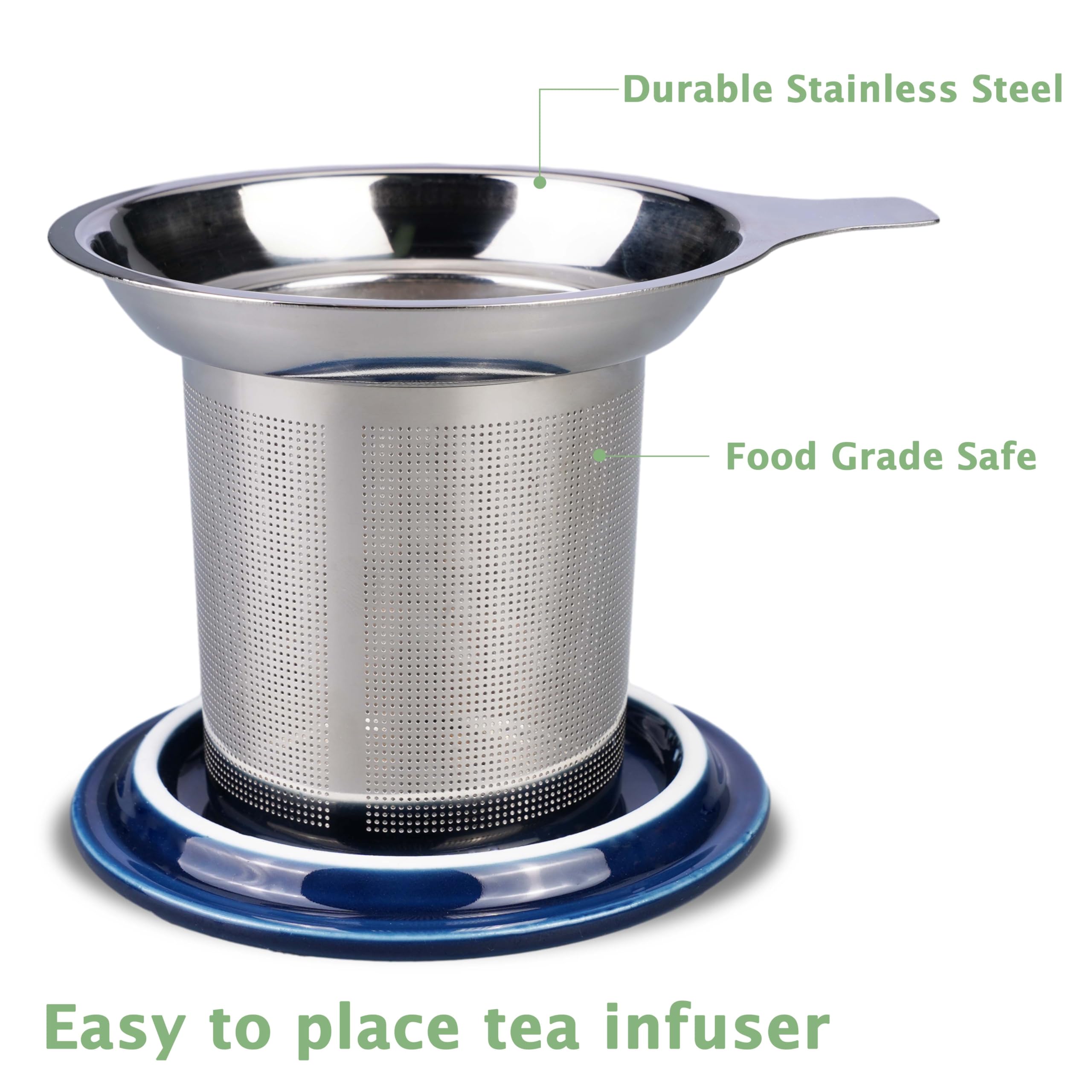 Removable stainless steel infuser in Sunddo mug for easier cleaning
