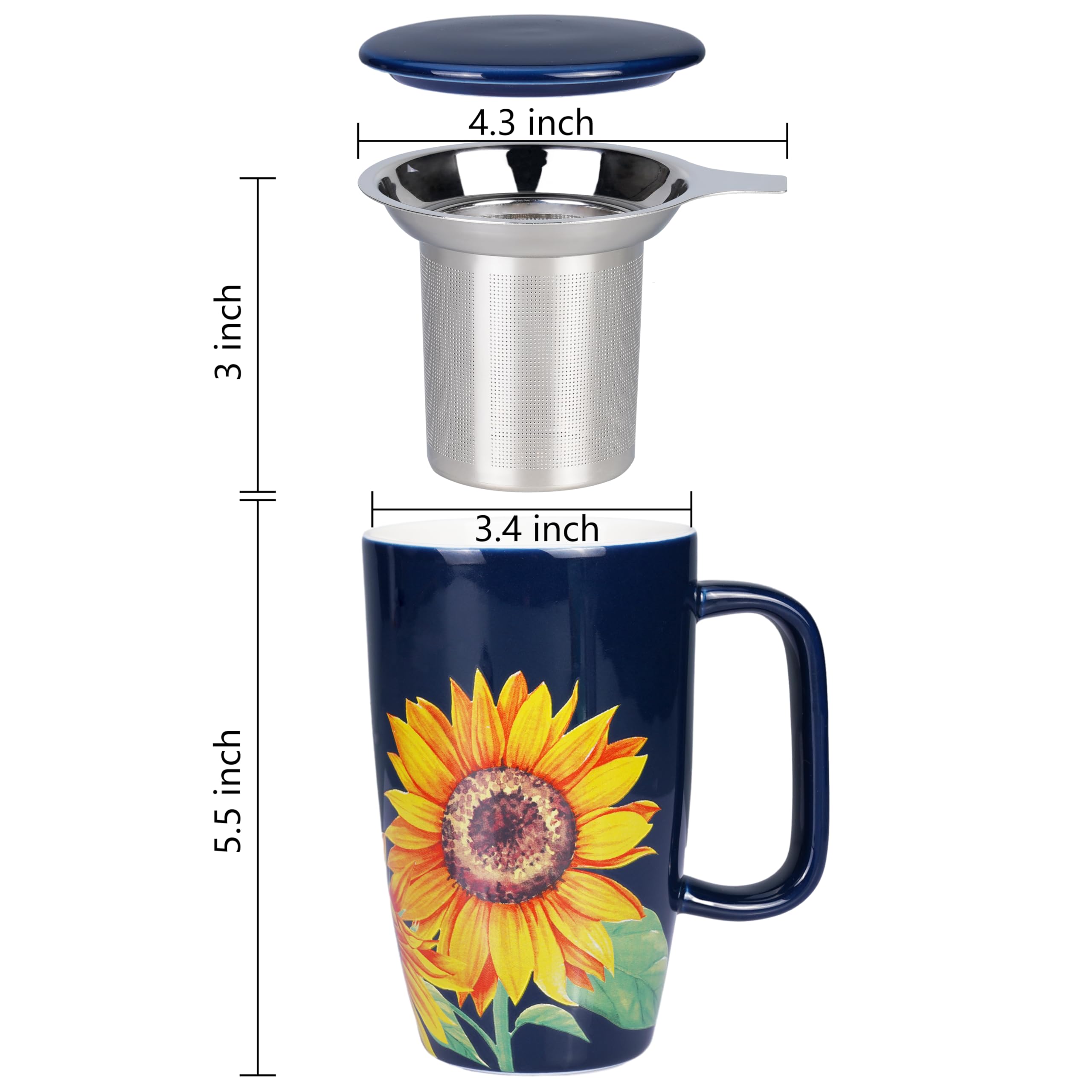 Sunddo tea mug with blue lid to retain heat while avoiding spills