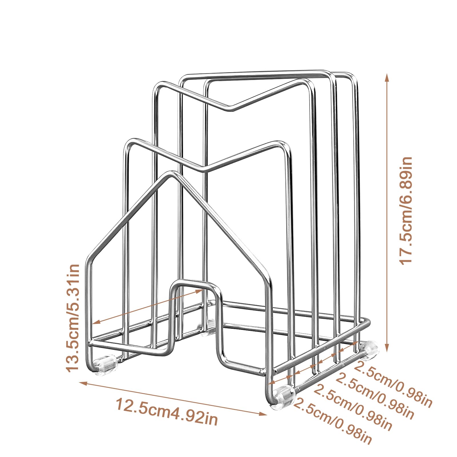 SUNFICON cutting board holder under cabinet saves counter space and keeps boards organized.
