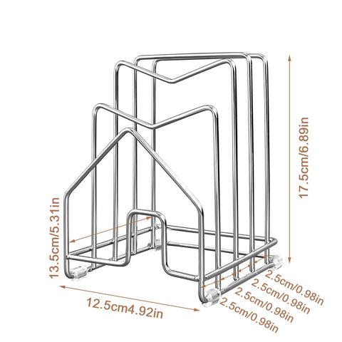 SUNFICON cutting board holder under cabinet saves counter space and keeps boards organized.