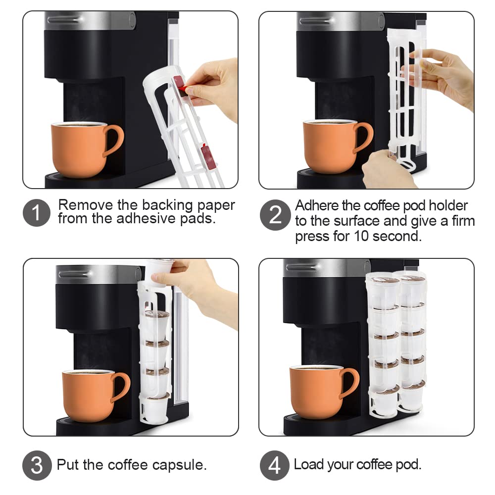 Sungrace K-Cup Holder with 3M adhesive pads for simple, clean installation.