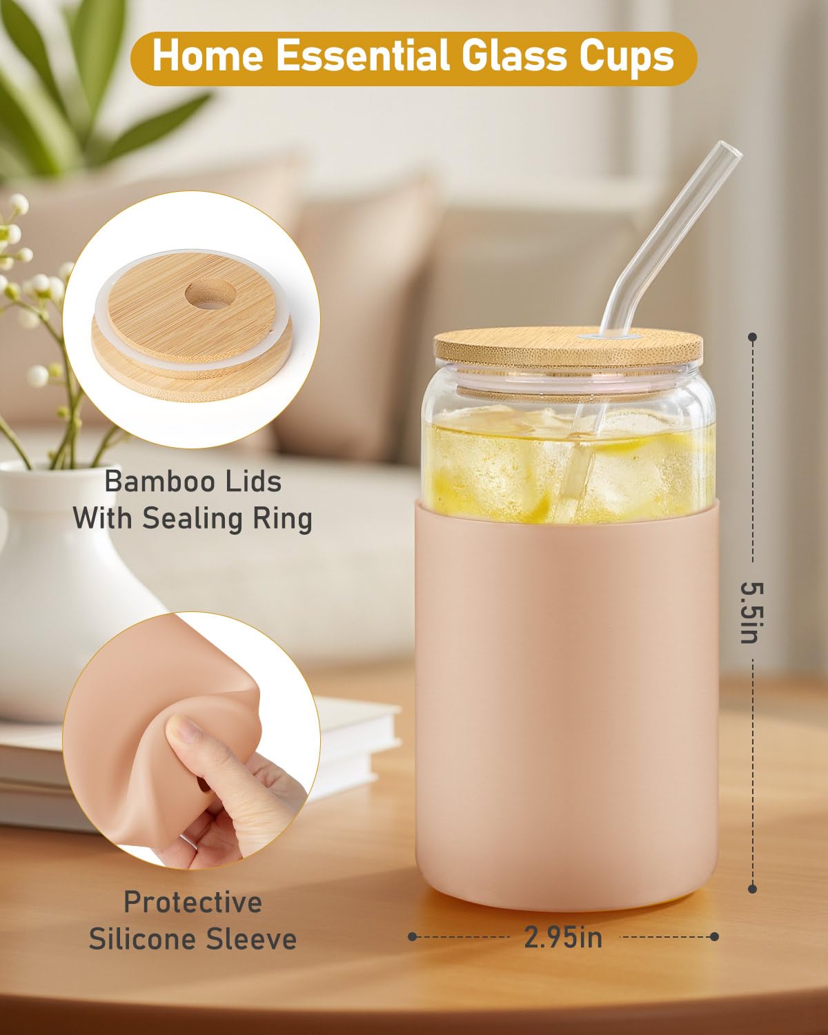 Sungwoo bamboo lid keeps beverages fresh with a stylish touch.