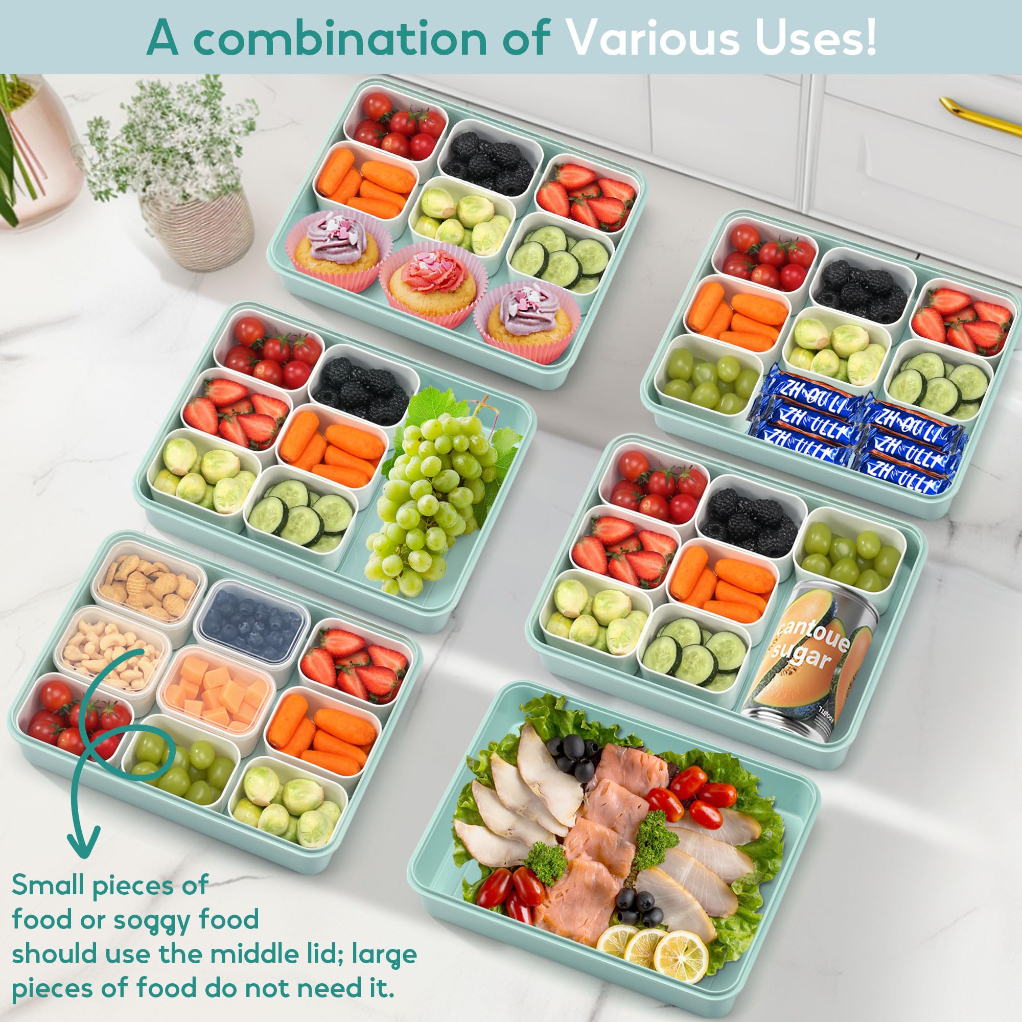 Sunhanny Snackle Box interior compartments arranged for organized portions.