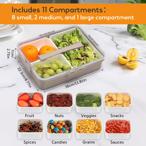 Sunhanny Snackle Box medium compartment keeps snacks neatly organized during travel