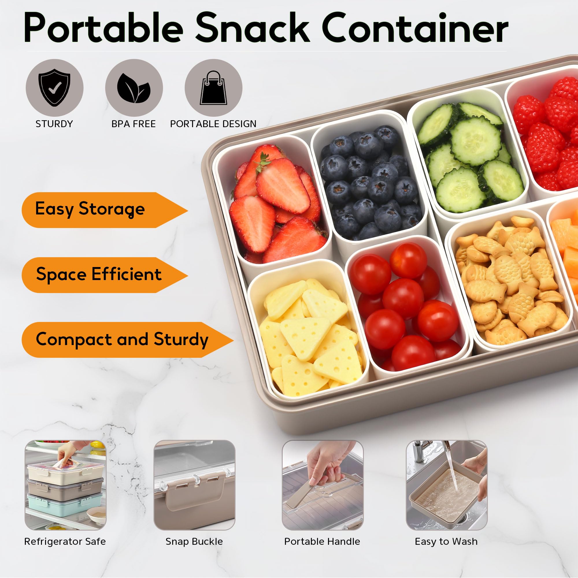 Sunhanny Snackle Box second medium compartment for varied bites on the go