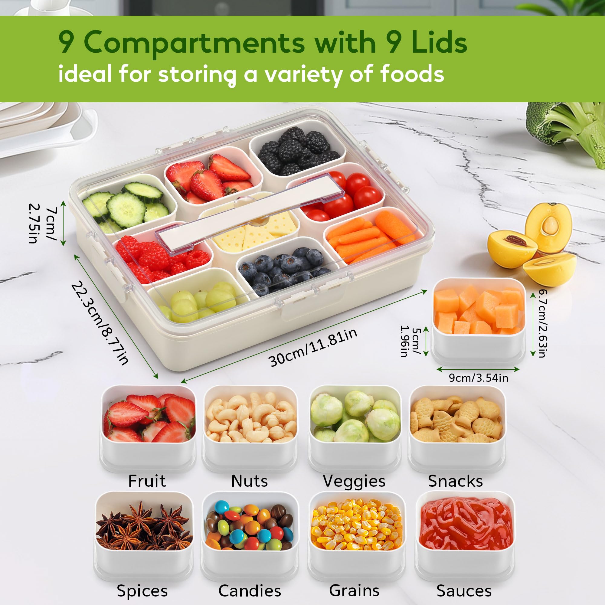Sunhanny Snackle Box with clear lids for quick content checks during travel