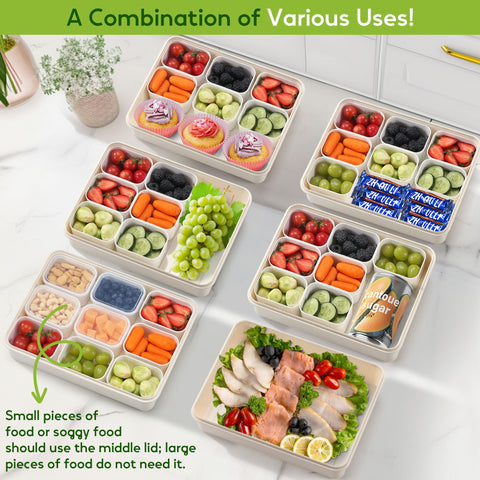 Sunhanny Snackle Box showing individual lids to prevent mixing