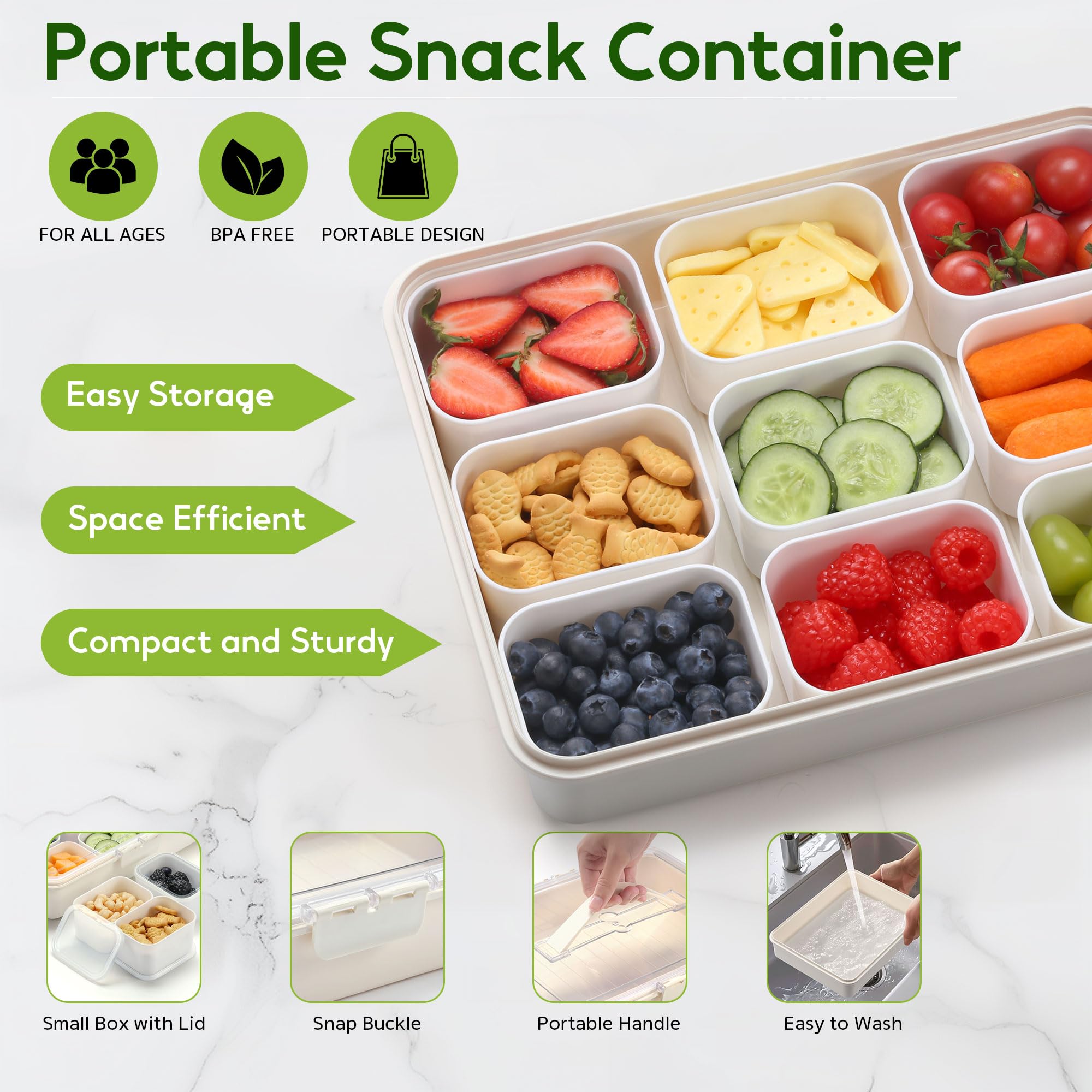 Sunhanny Snackle Box sturdy latches and handle for reliable transport