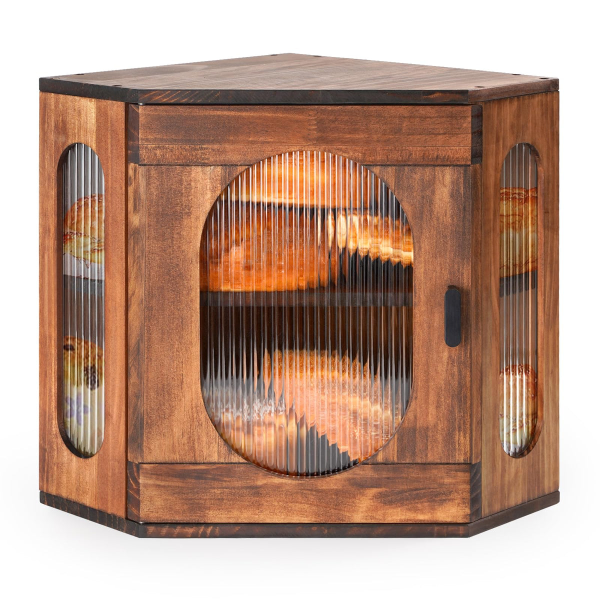 Sunhoo bread box with 2-layer corner storage keeps pantry organized