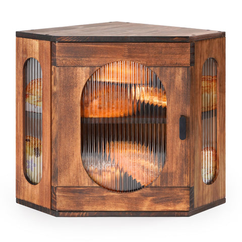 Sunhoo bread box with 2-layer corner storage keeps pantry organized
