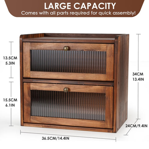 Sunhoo bread box flat top design adds extra counter space