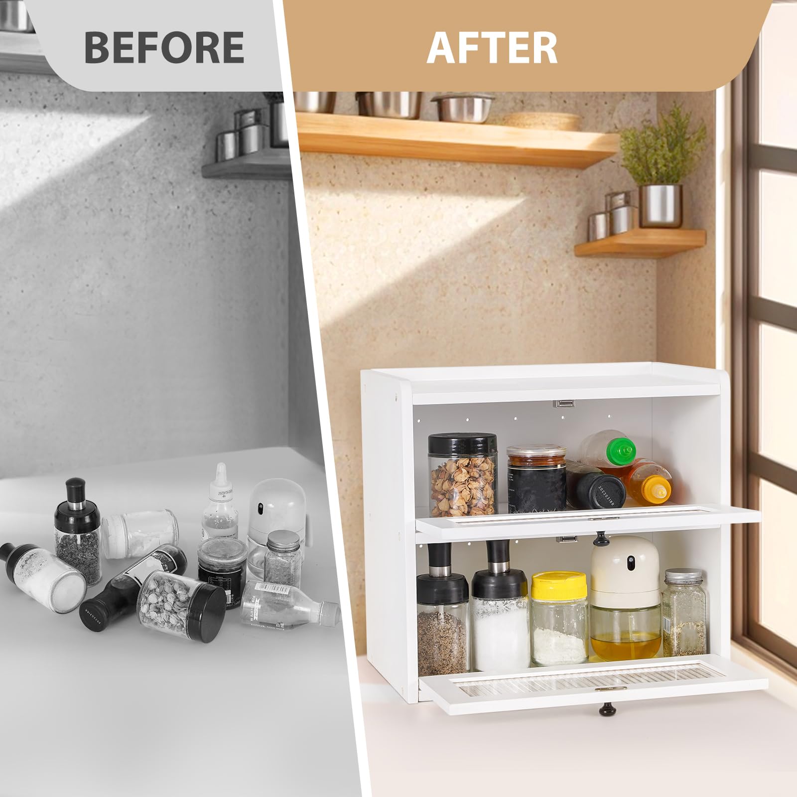 Sunhoo bread box flat-top lid doubles as extra counter space.