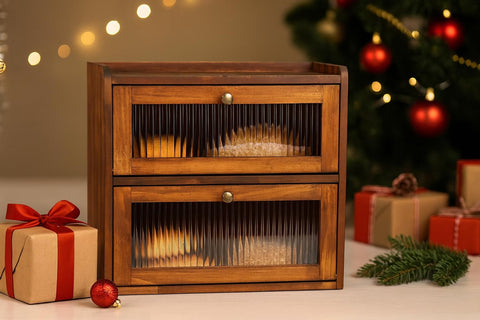 Sunhoo bread box magnetic door keep contents clean and secure