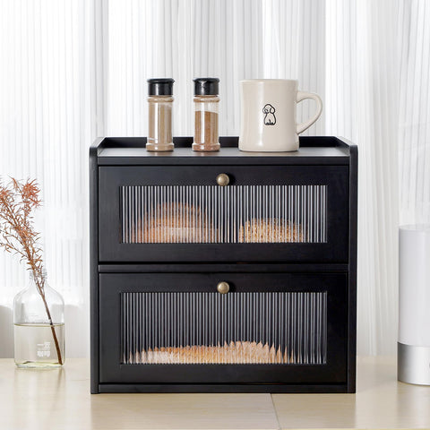 Sunhoo bread box magnetic door keeps contents clean and accessible